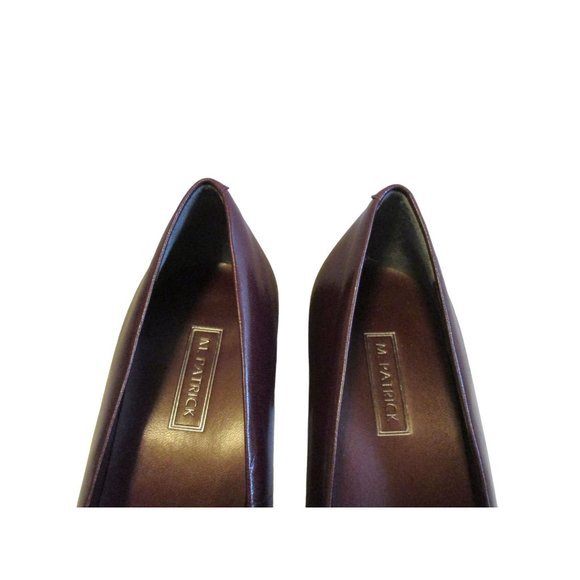 *M. Patrick Oxblood Burgundy Square Toe Patent Leather Pumps - Picture 5 of 8